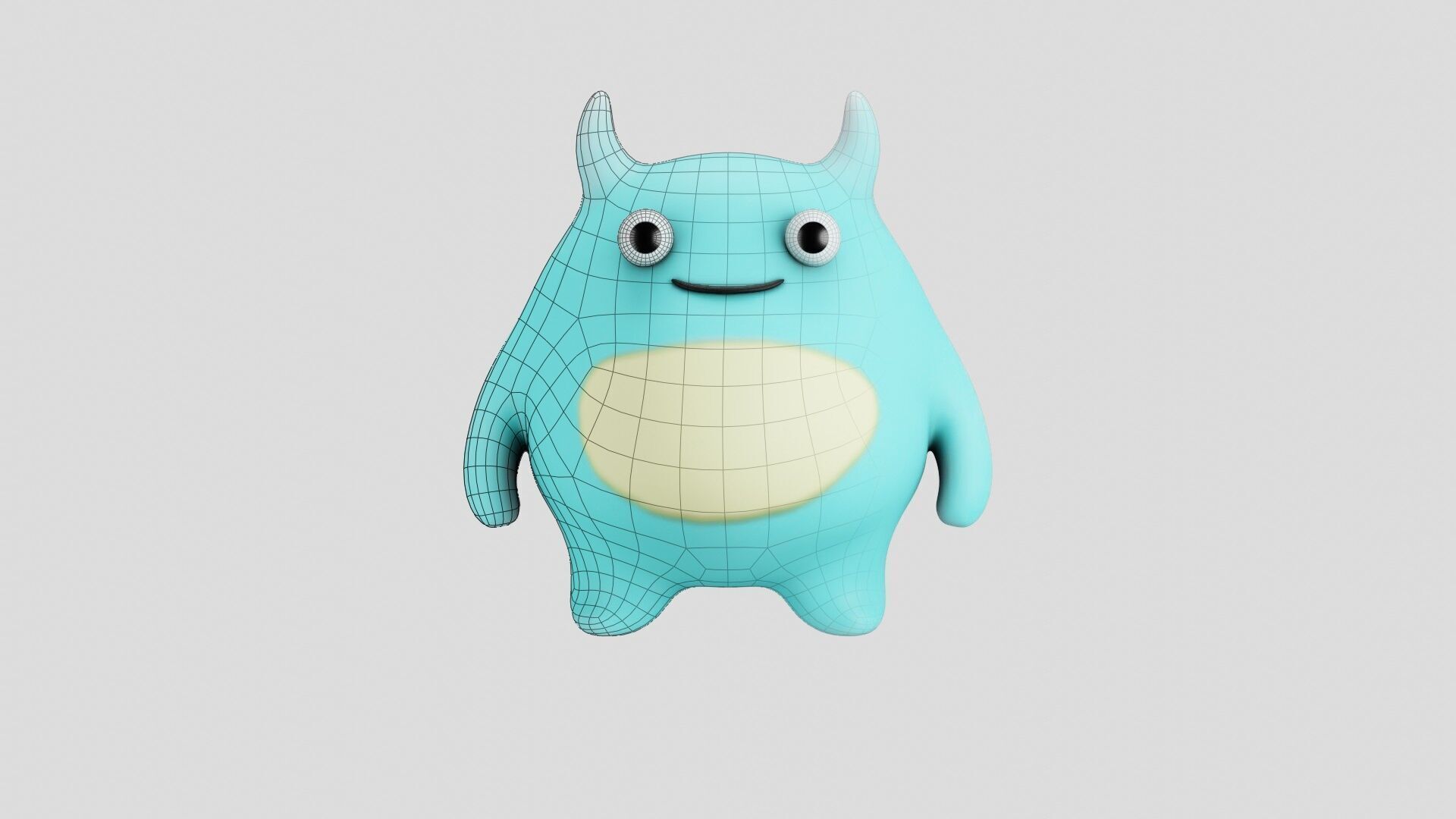  Chubbit the Friendly Monster Stylized Low Poly 3D Character Free low-poly 3D model_1