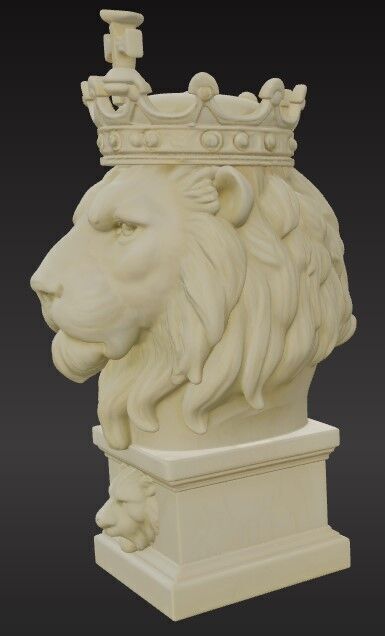 Lion King Bust 3D Printable STL FBX OBJ GLB 3D print model_6