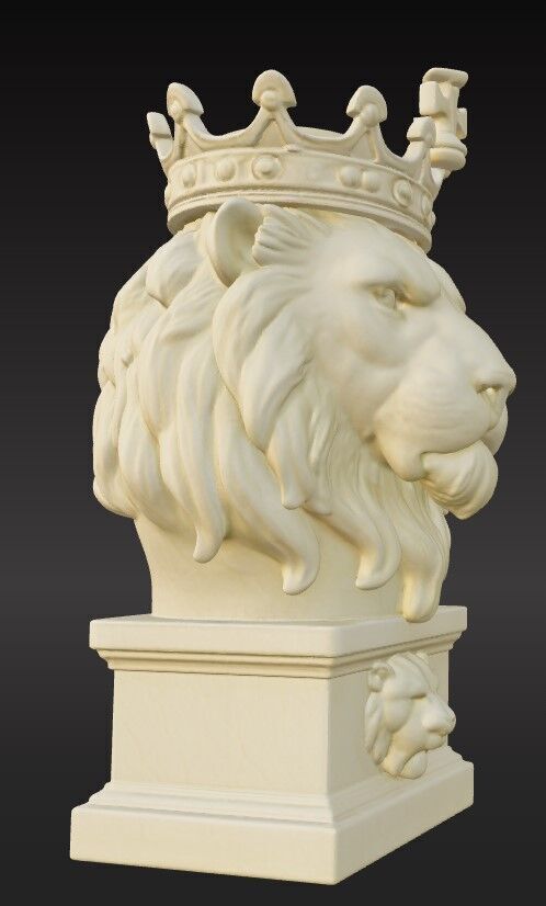Lion King Bust 3D Printable STL FBX OBJ GLB 3D print model_7