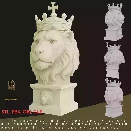 Lion King Bust 3D Printable STL FBX OBJ GLB