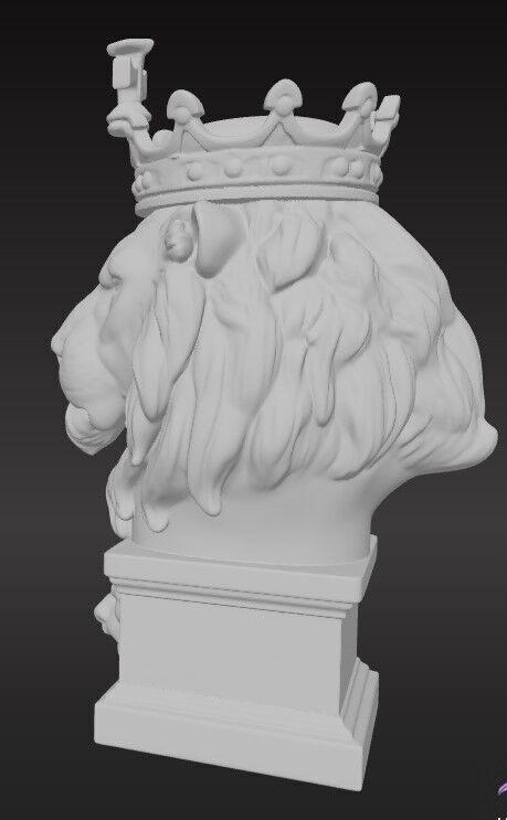 Lion King Bust 3D Printable STL FBX OBJ GLB 3D print model_2