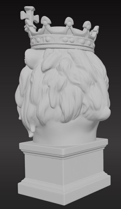 Lion King Bust 3D Printable STL FBX OBJ GLB 3D print model_3
