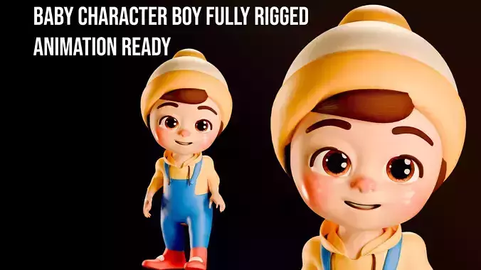 Baby Boy Character Fully Rigged Game Ready Animation Ready