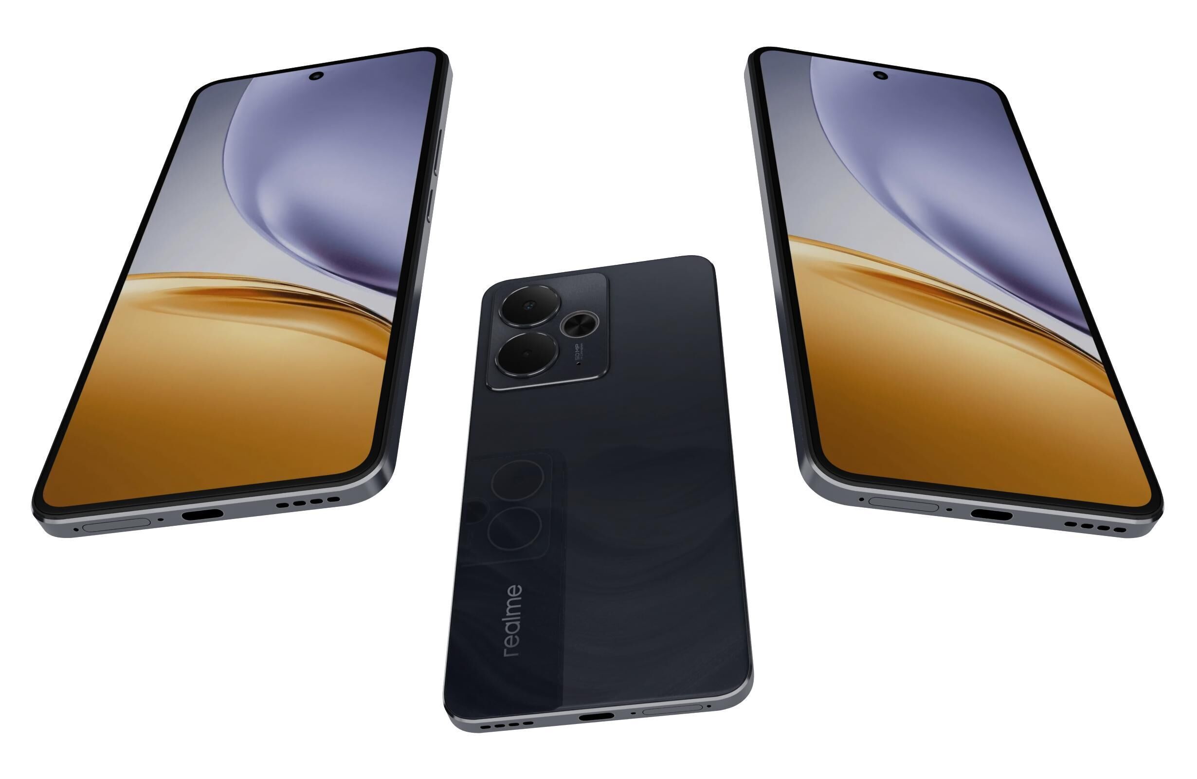 Realme 14T Black 3D model_2