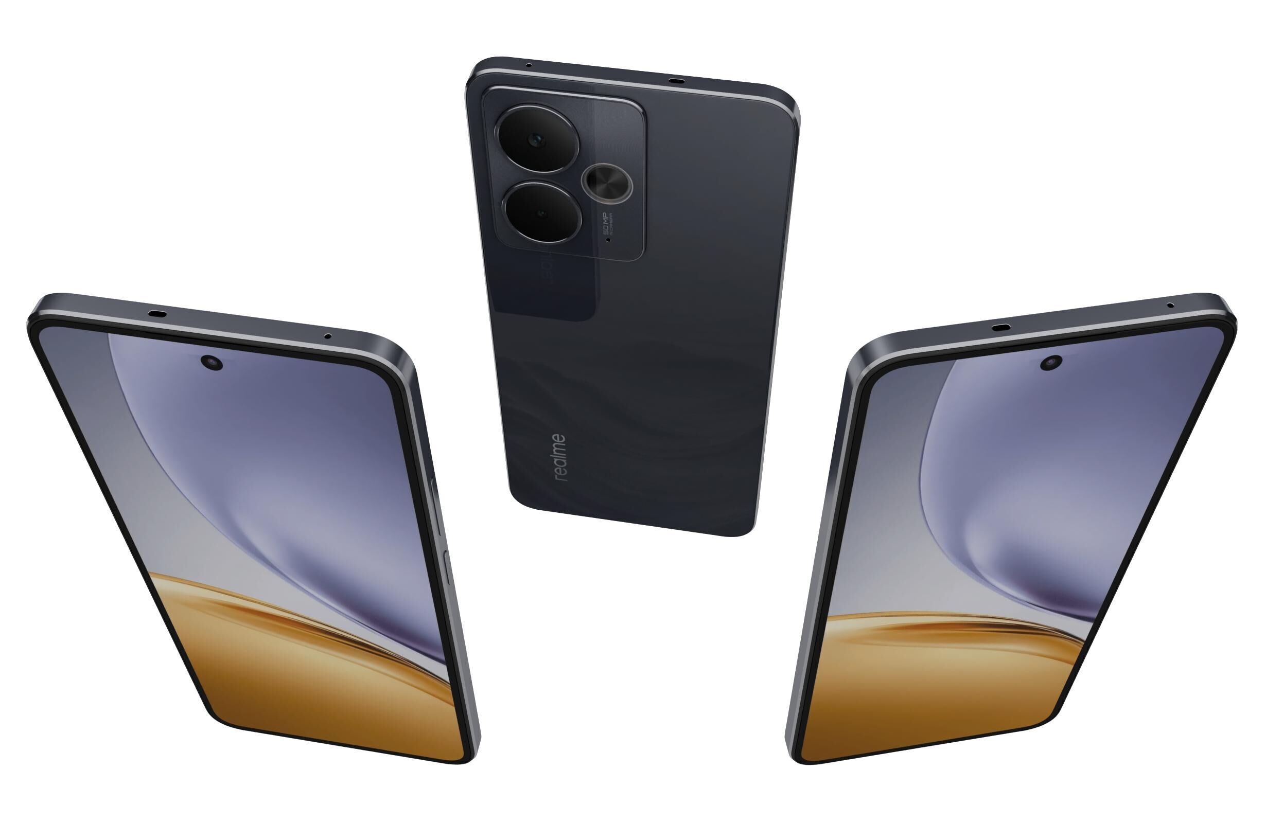 Realme 14T Black 3D model_1