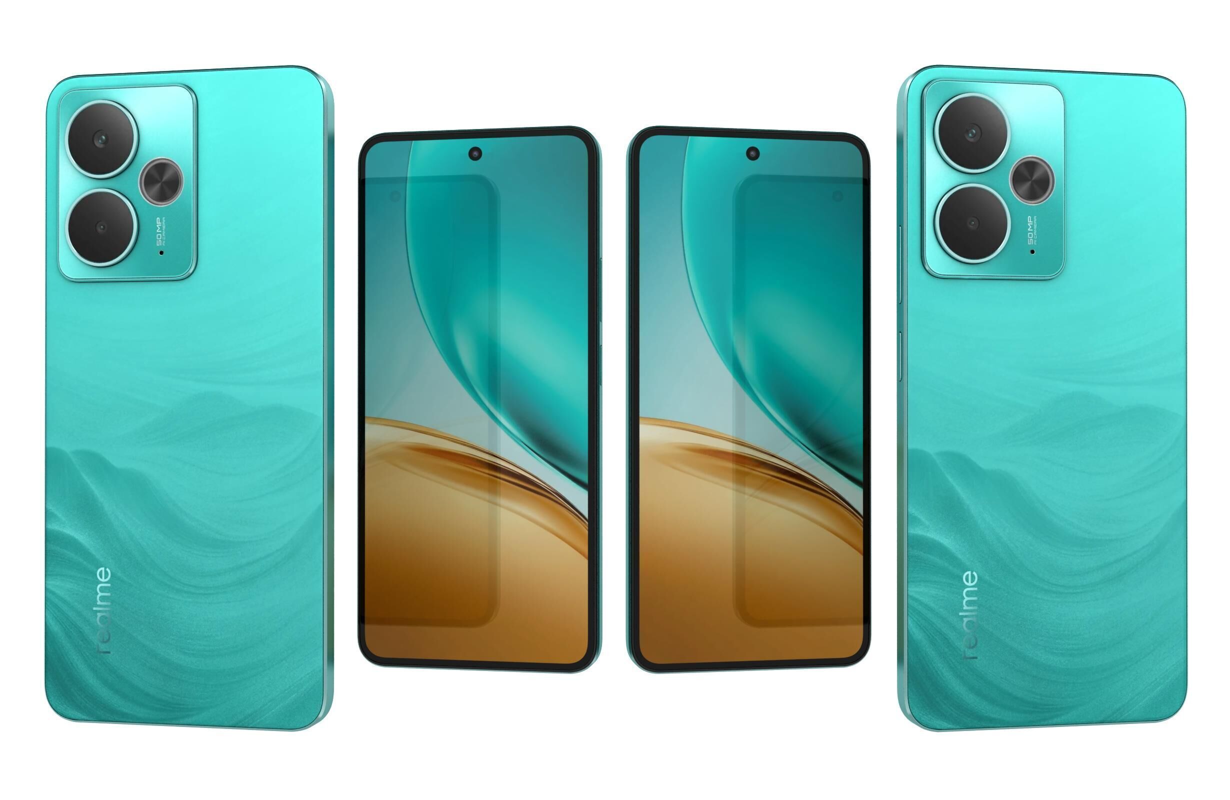 Realme 14T Green 3D model_3