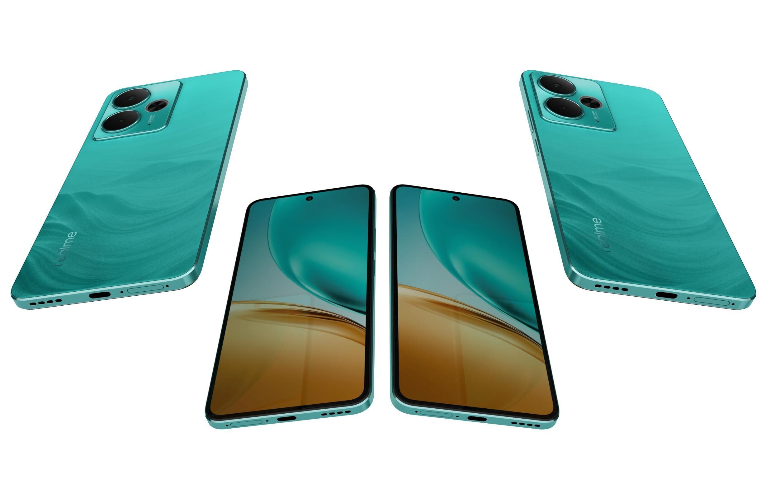 Realme 14T Green 3D model_5