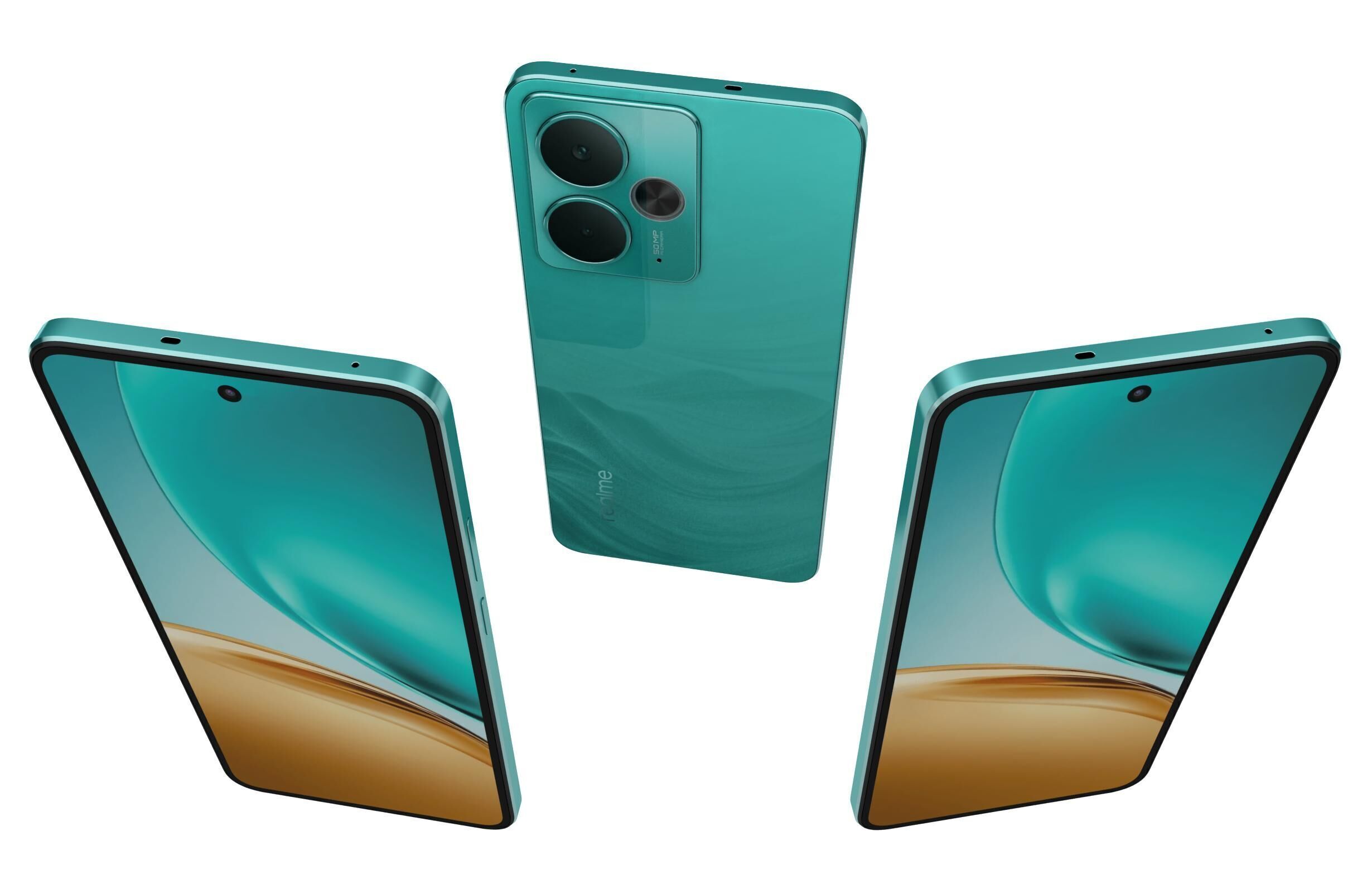 Realme 14T Green 3D model_1