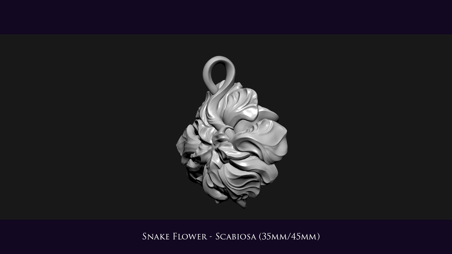 Snake Flower - Scabiosa 3D print model_8