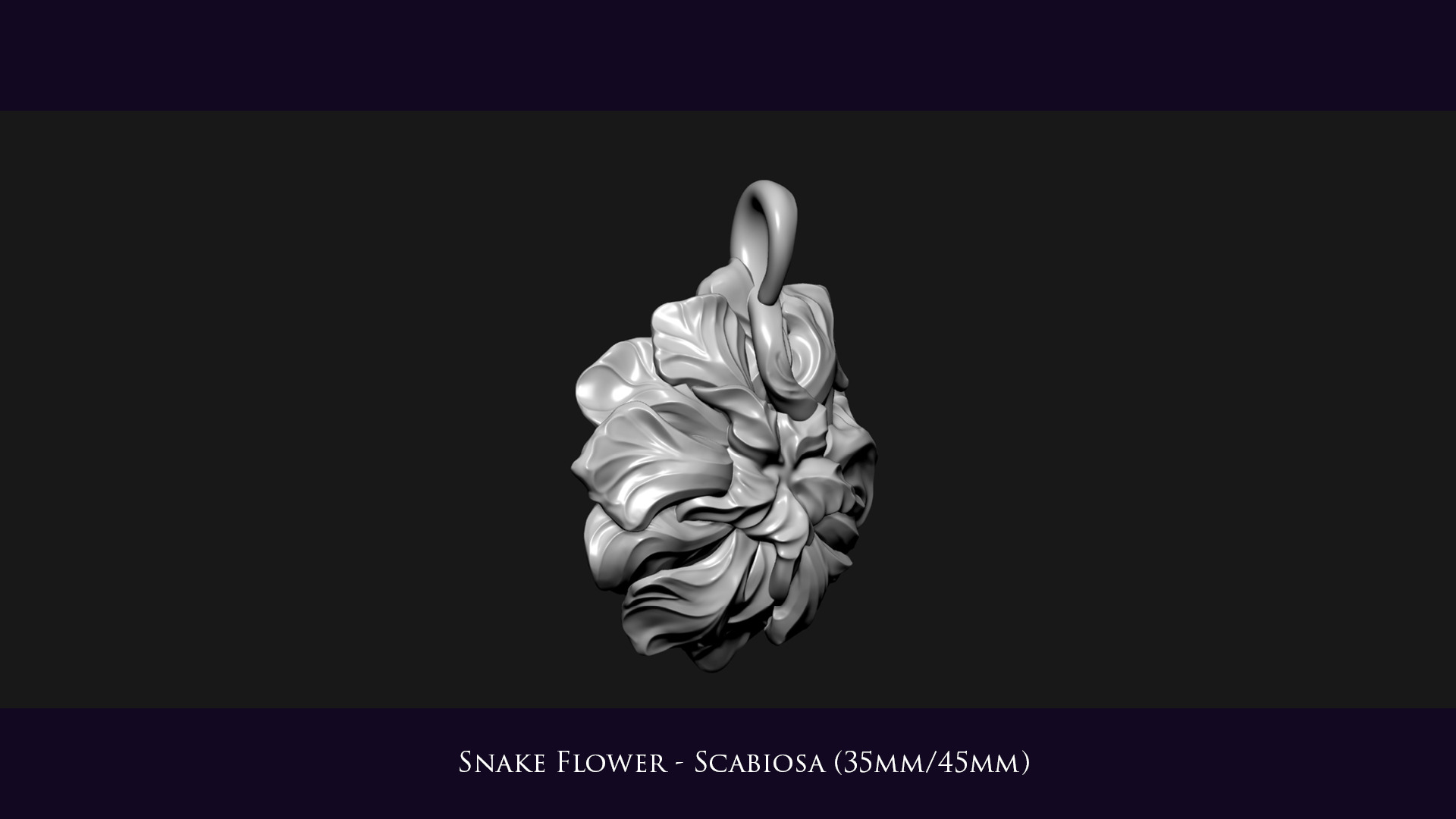 Snake Flower - Scabiosa 3D print model_6