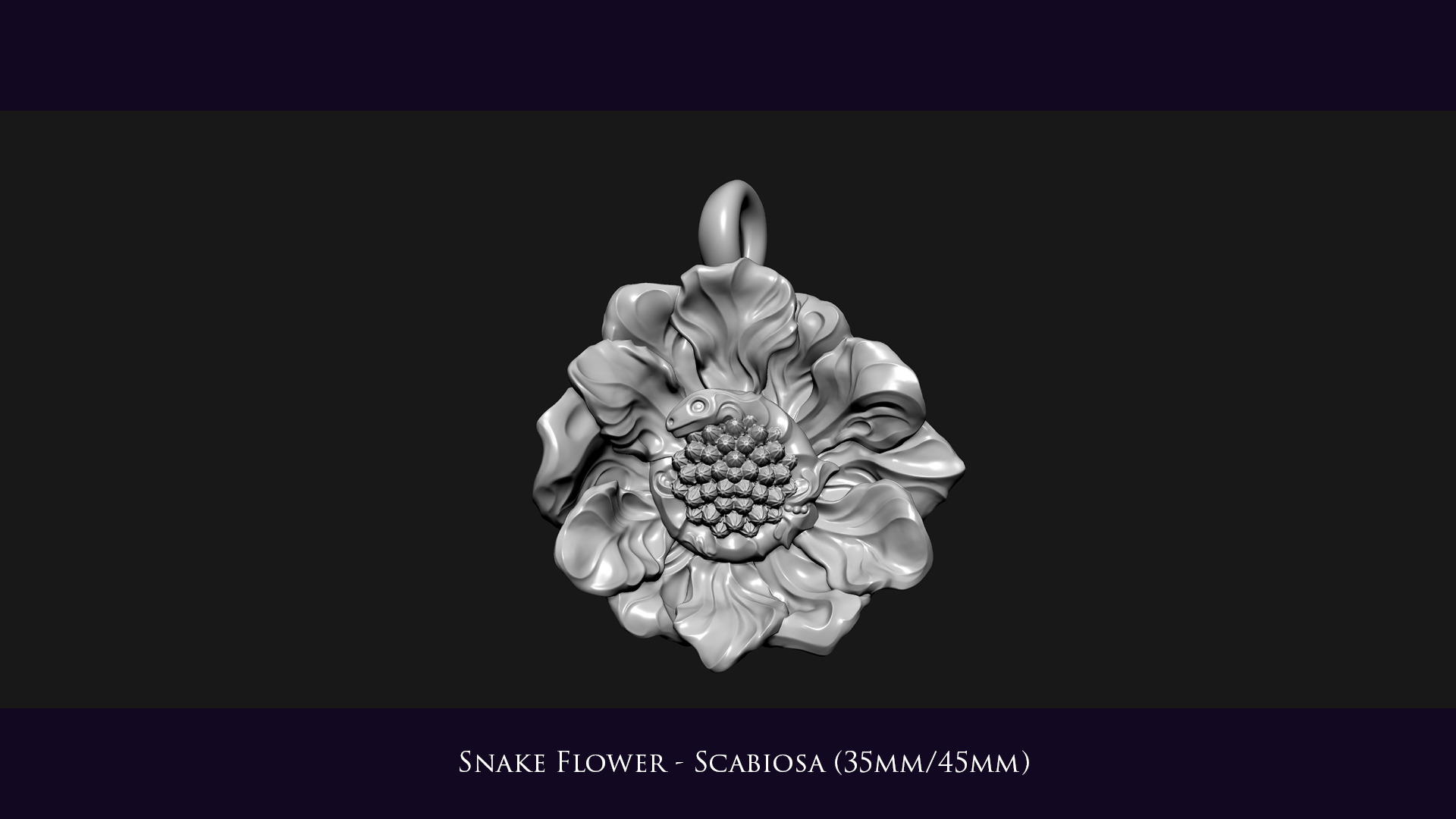 Snake Flower - Scabiosa 3D print model_3