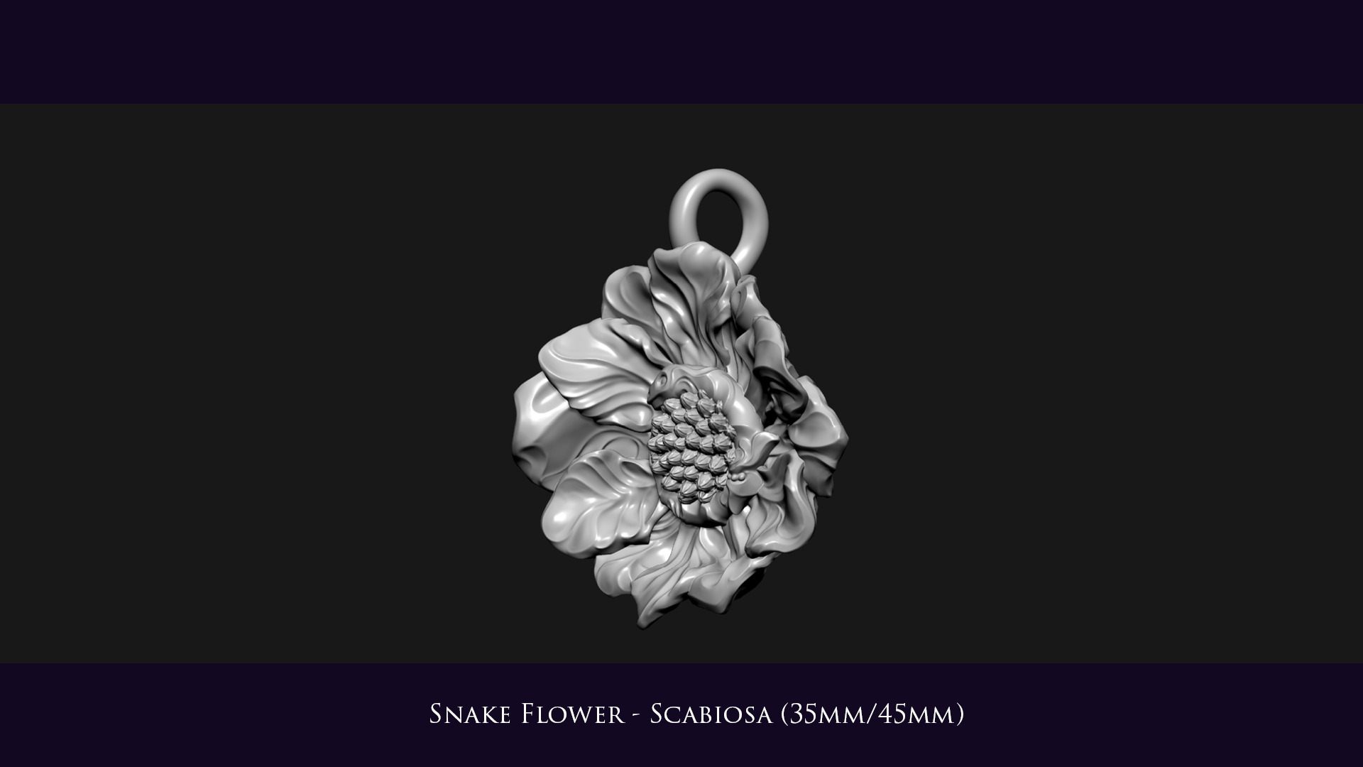 Snake Flower - Scabiosa 3D print model_4