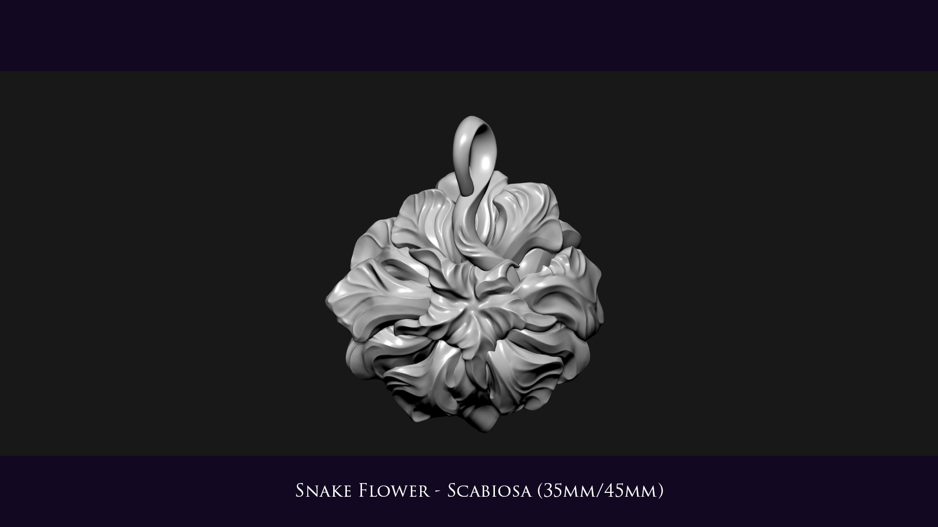 Snake Flower - Scabiosa 3D print model_7