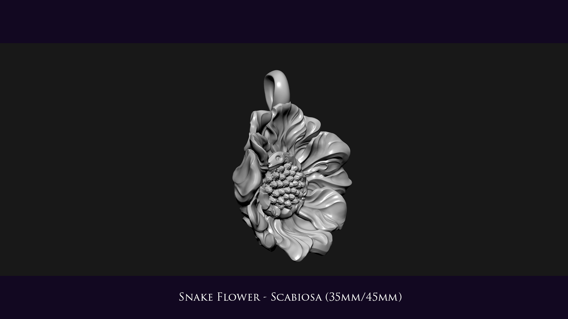 Snake Flower - Scabiosa 3D print model_10
