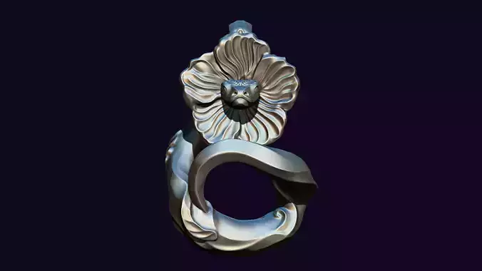 Snake Flower - Hollyhock 3D print model
