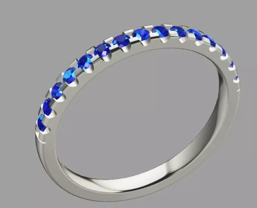 simple diamond ring 3D print model_0