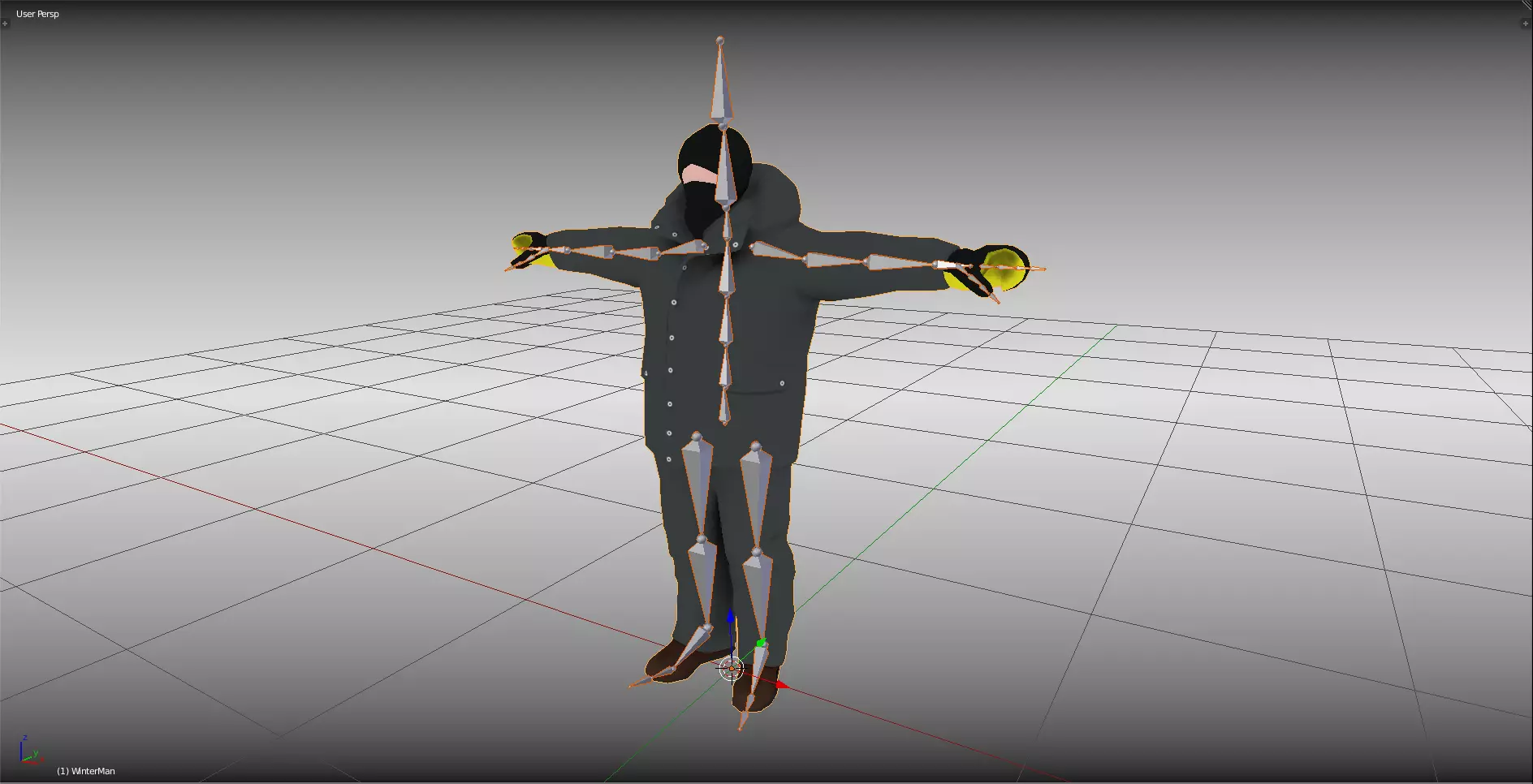 Winter man Low-poly 3D model_6