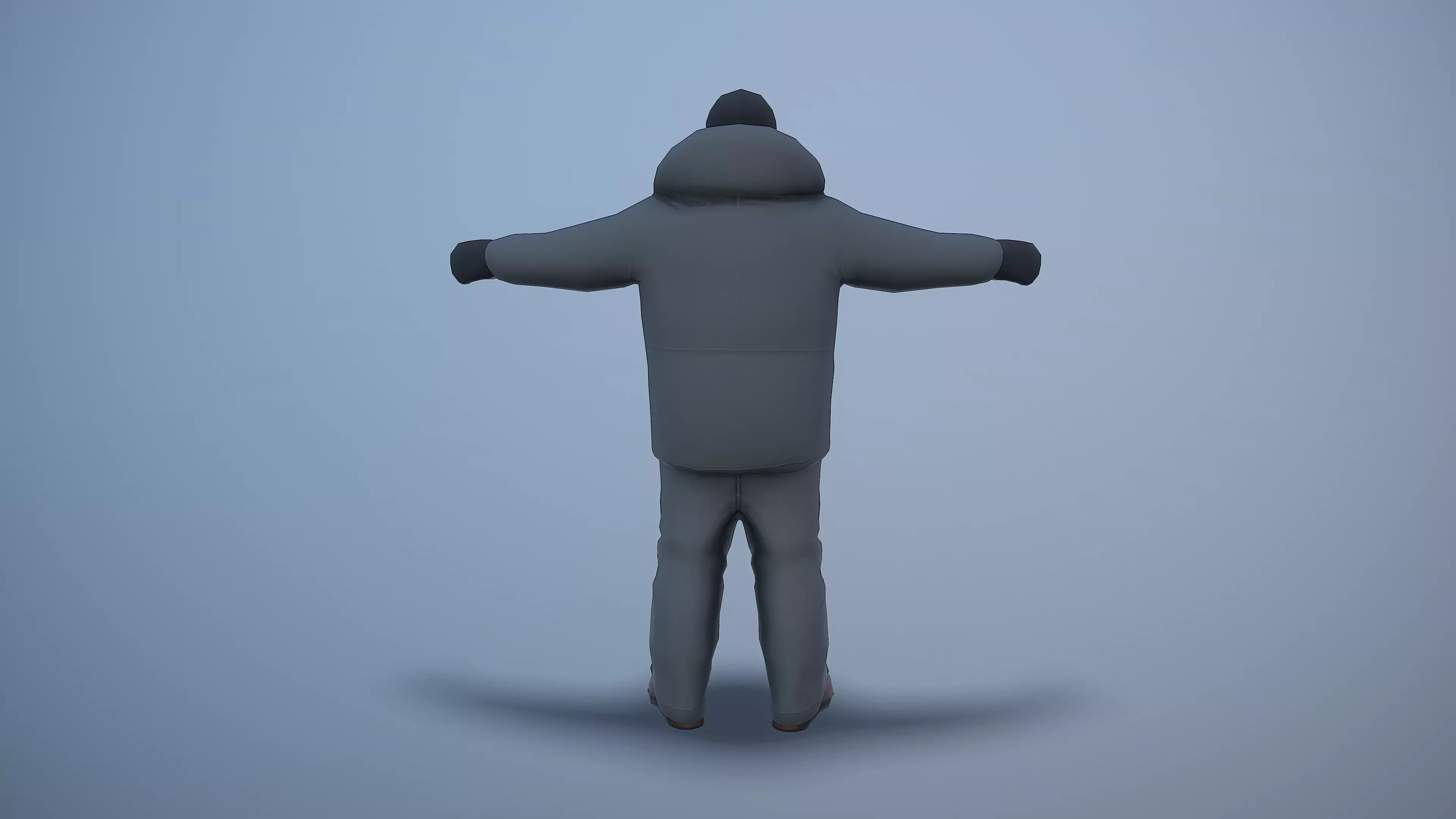 Winter man Low-poly 3D model_4