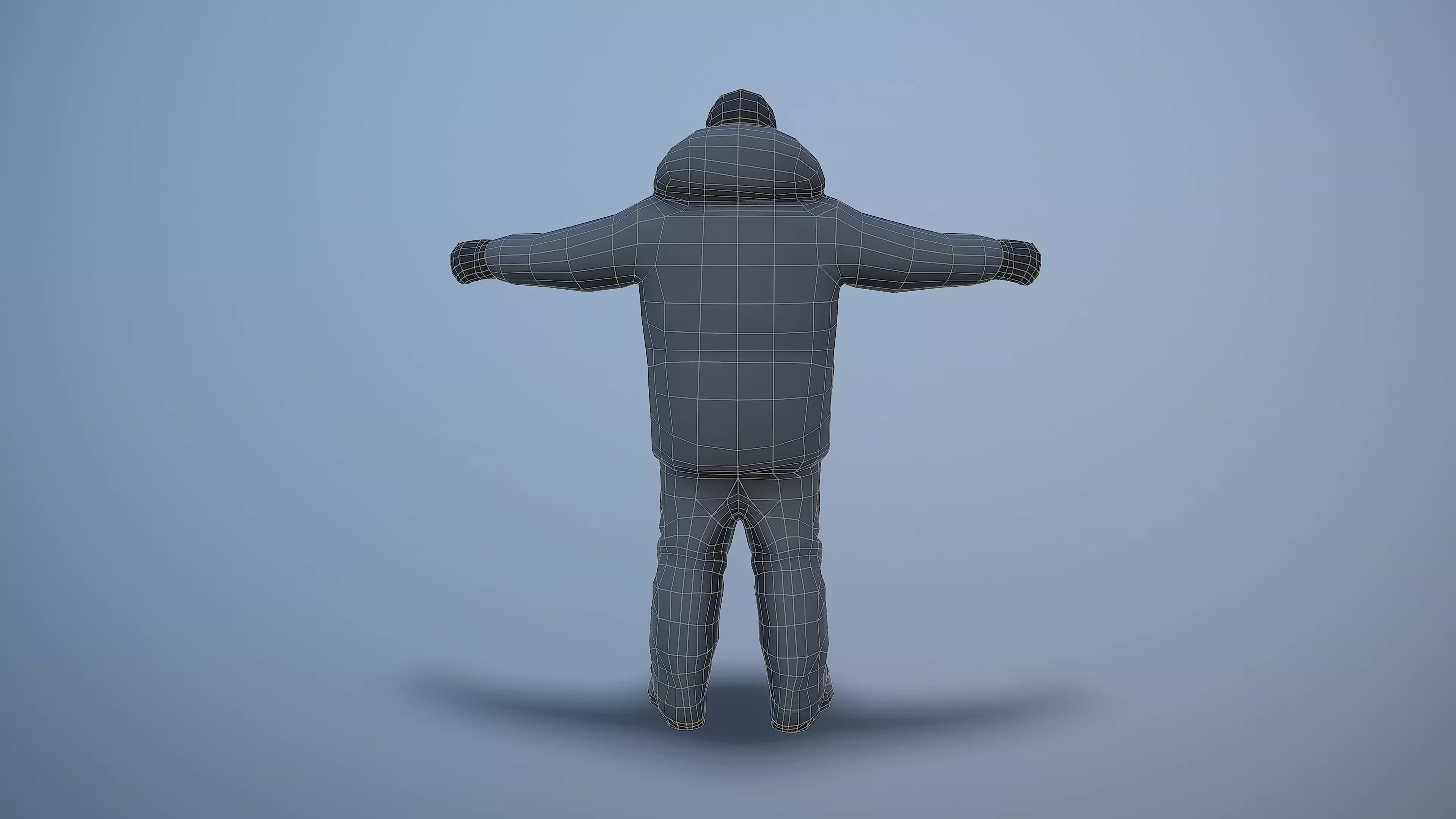 Winter man Low-poly 3D model_5