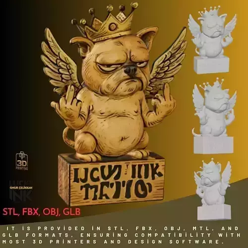 Hand Sign Dog Figure 3D Printable STL FBX OBJ GLB