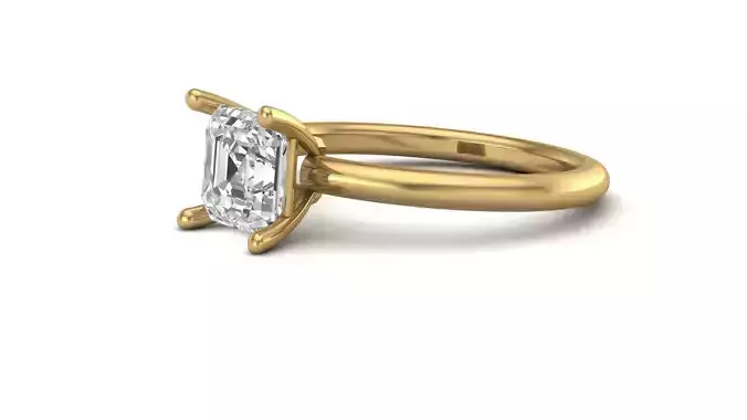 Square Emerald Cut Womens Rings With Stone Ring Ready STL 3DM  3D print model