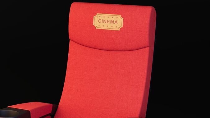 Cinema Chair Low-poly 3D model 7