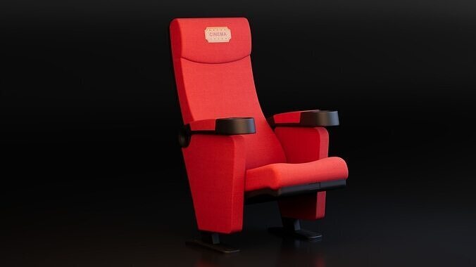 Cinema Chair Low-poly 3D model 2