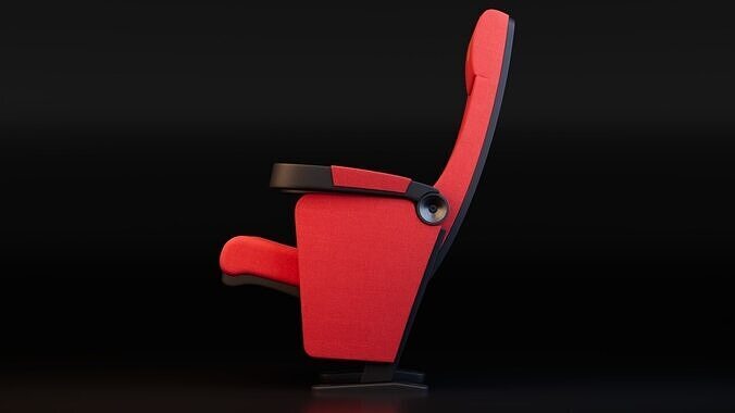 Cinema Chair Low-poly 3D model 5