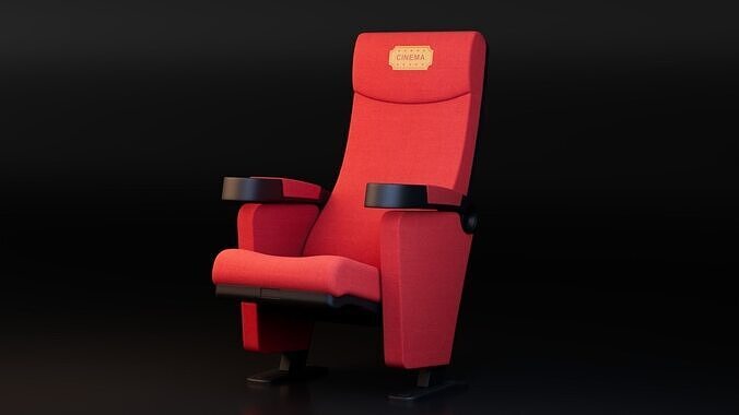 Cinema Chair Low-poly 3D model 3