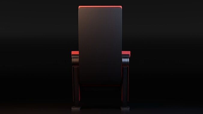 Cinema Chair Low-poly 3D model 6