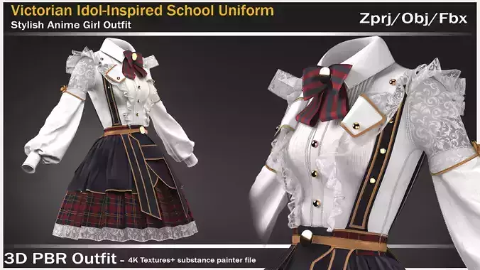 Victorian Idol School Uniform 3D model