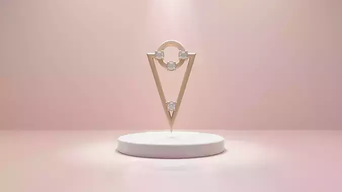 Pendant Adelaida - Triangle With Circle 3D print model