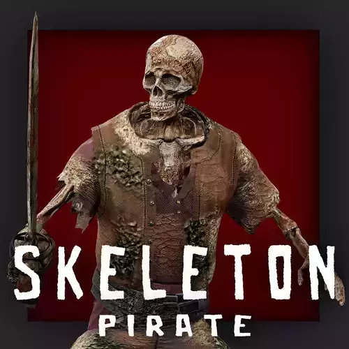 PIRATE SKELETON 6 B Low-poly 3D model