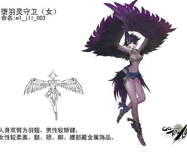 Nyxara - the Shadowwing Sorceress Low-poly 3D model