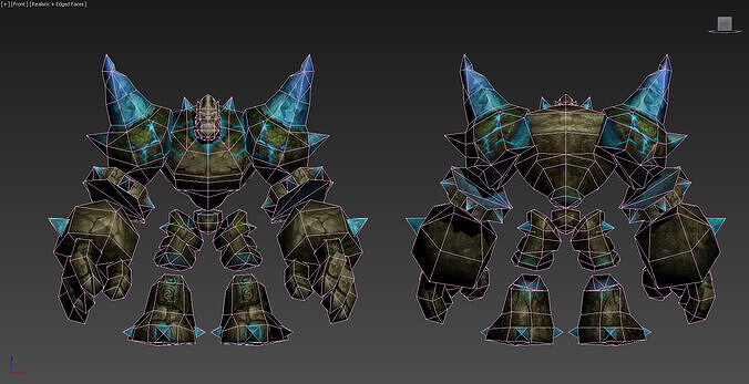 Tk Zhan - the Elemental Colossus Low-poly 3D model