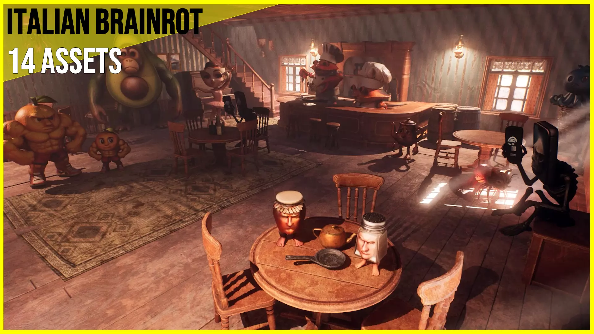 Italian Brainrot Characters 3 Low-poly 3D model