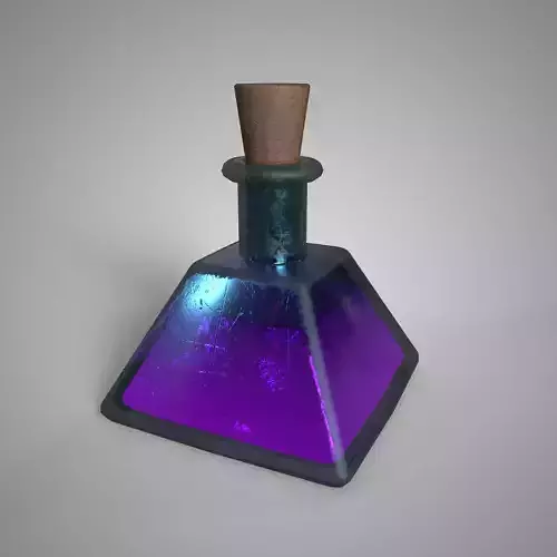 Fantasy Potion Bottle  Arcane Purple Elixir Game Ready 3D Asset