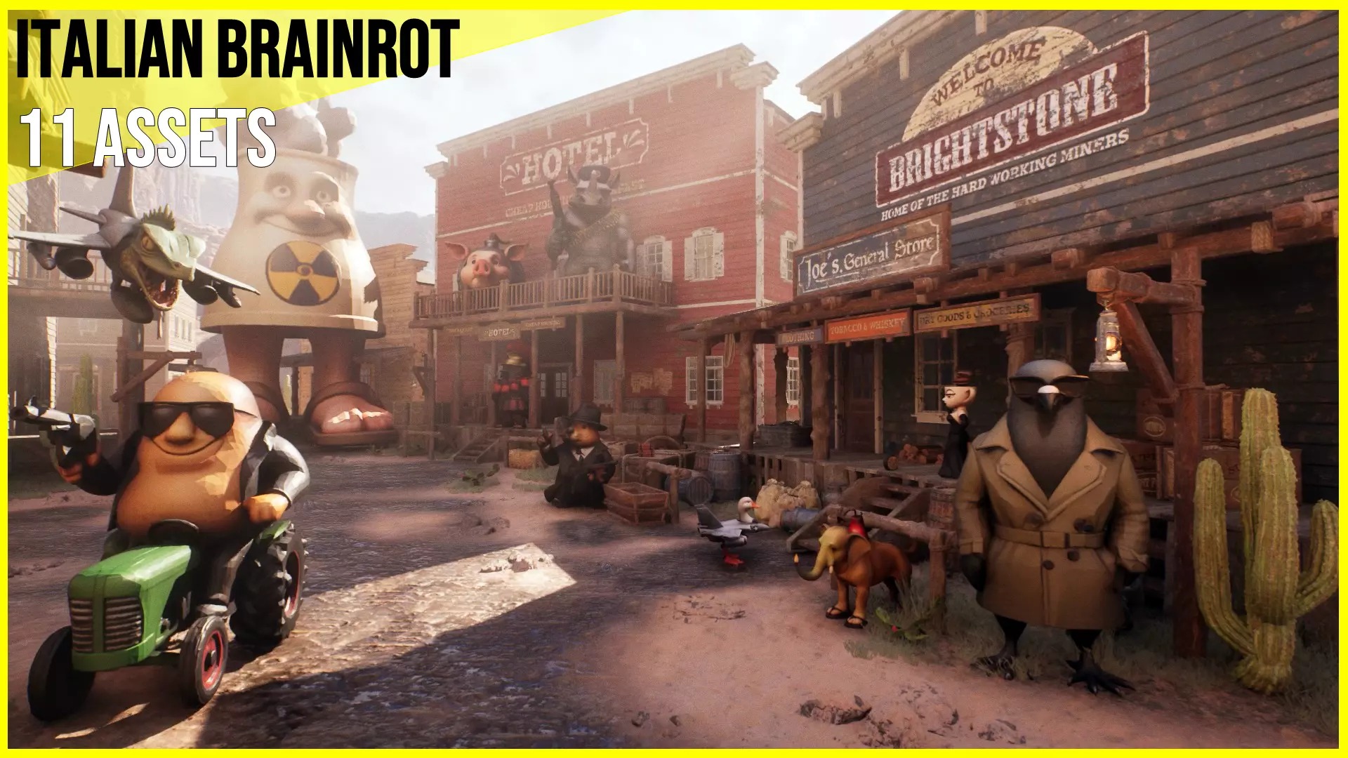 Italian Brainrot Characters 4 Low-poly 3D model_0