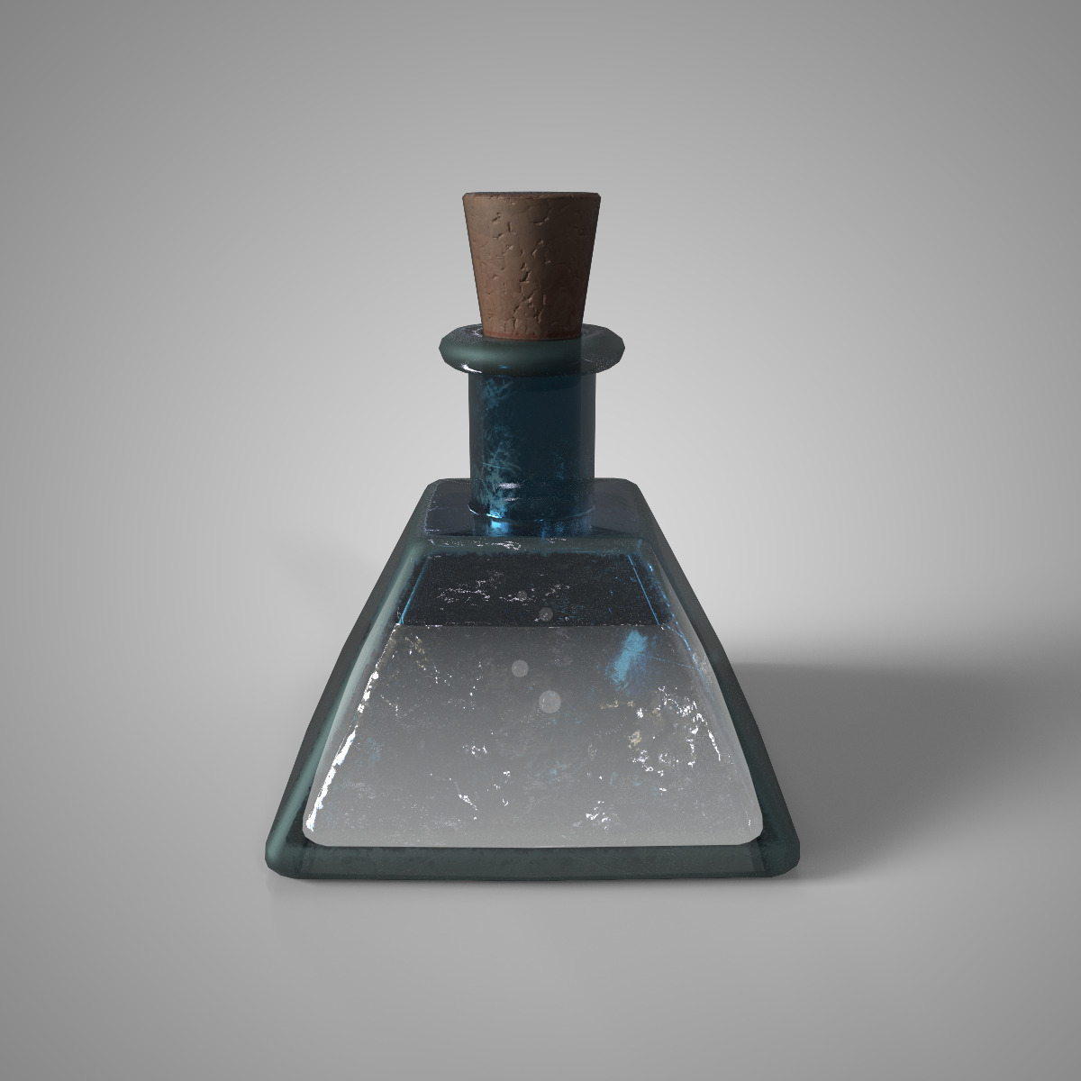 Fantasy Potion Bottle Divine White Elixir Game Ready 3D Model Low-poly 3D model_2