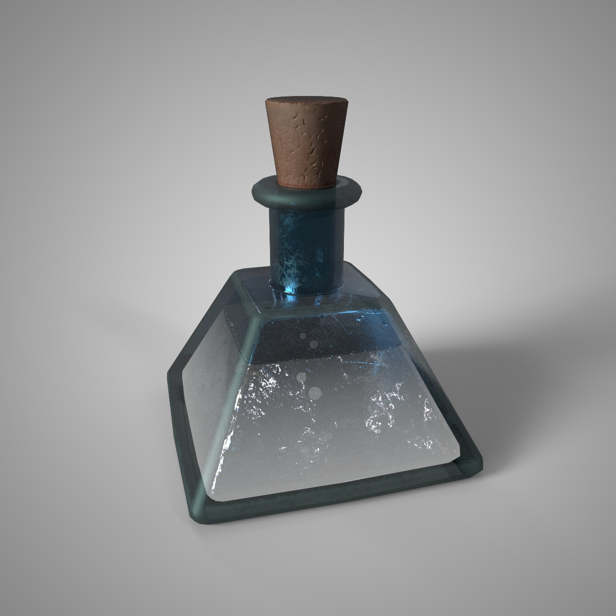Fantasy Potion Bottle Divine White Elixir Game Ready 3D Model Low-poly 3D model_1