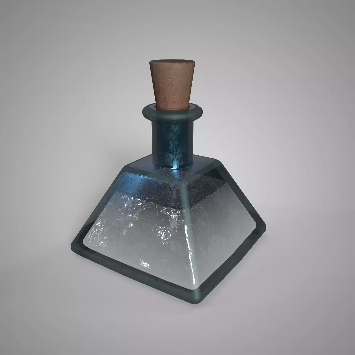 Fantasy Potion Bottle Divine White Elixir Game Ready 3D Model Low-poly 3D model_0