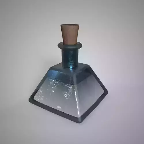 Fantasy Potion Bottle Divine White Elixir Game Ready 3D Model