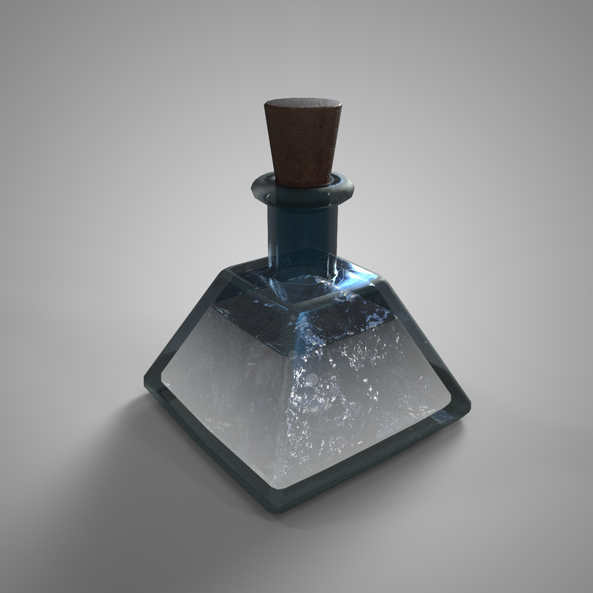 Fantasy Potion Bottle Divine White Elixir Game Ready 3D Model Low-poly 3D model_3