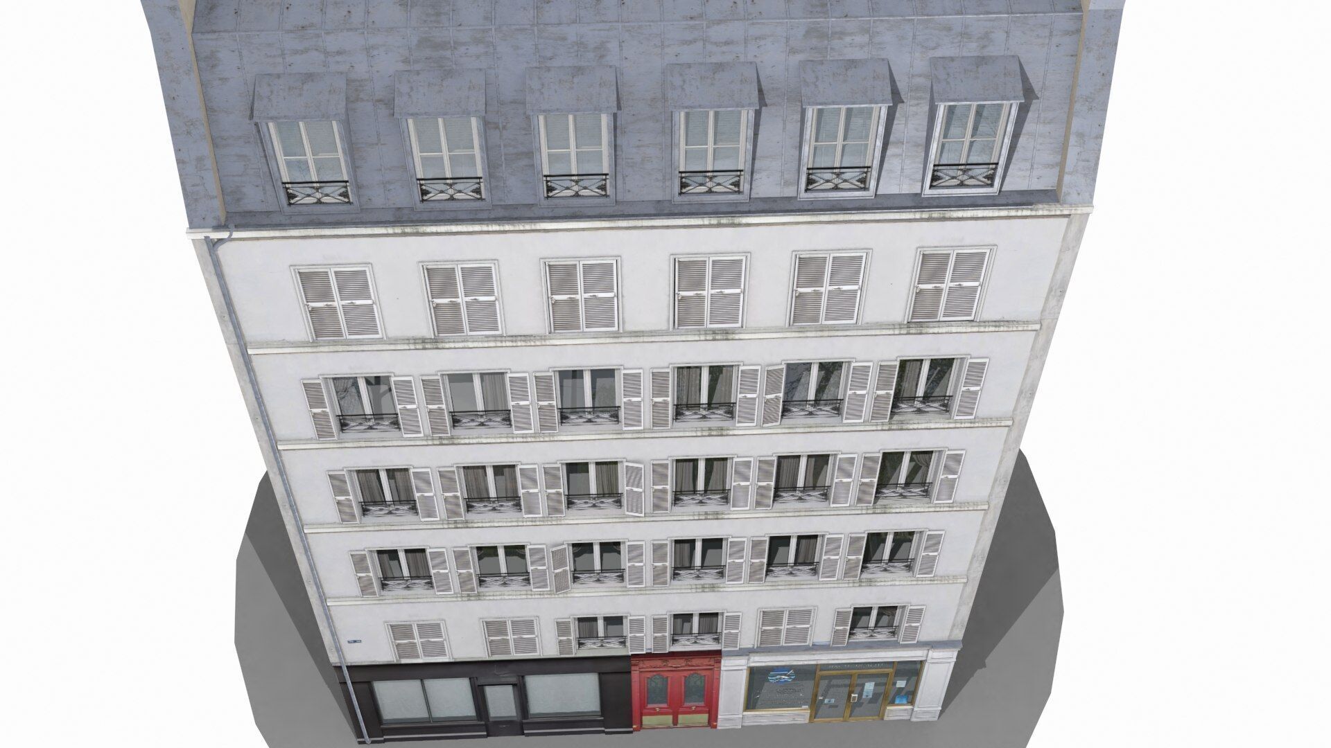Old Paris House 005 Low-poly 3D model_8
