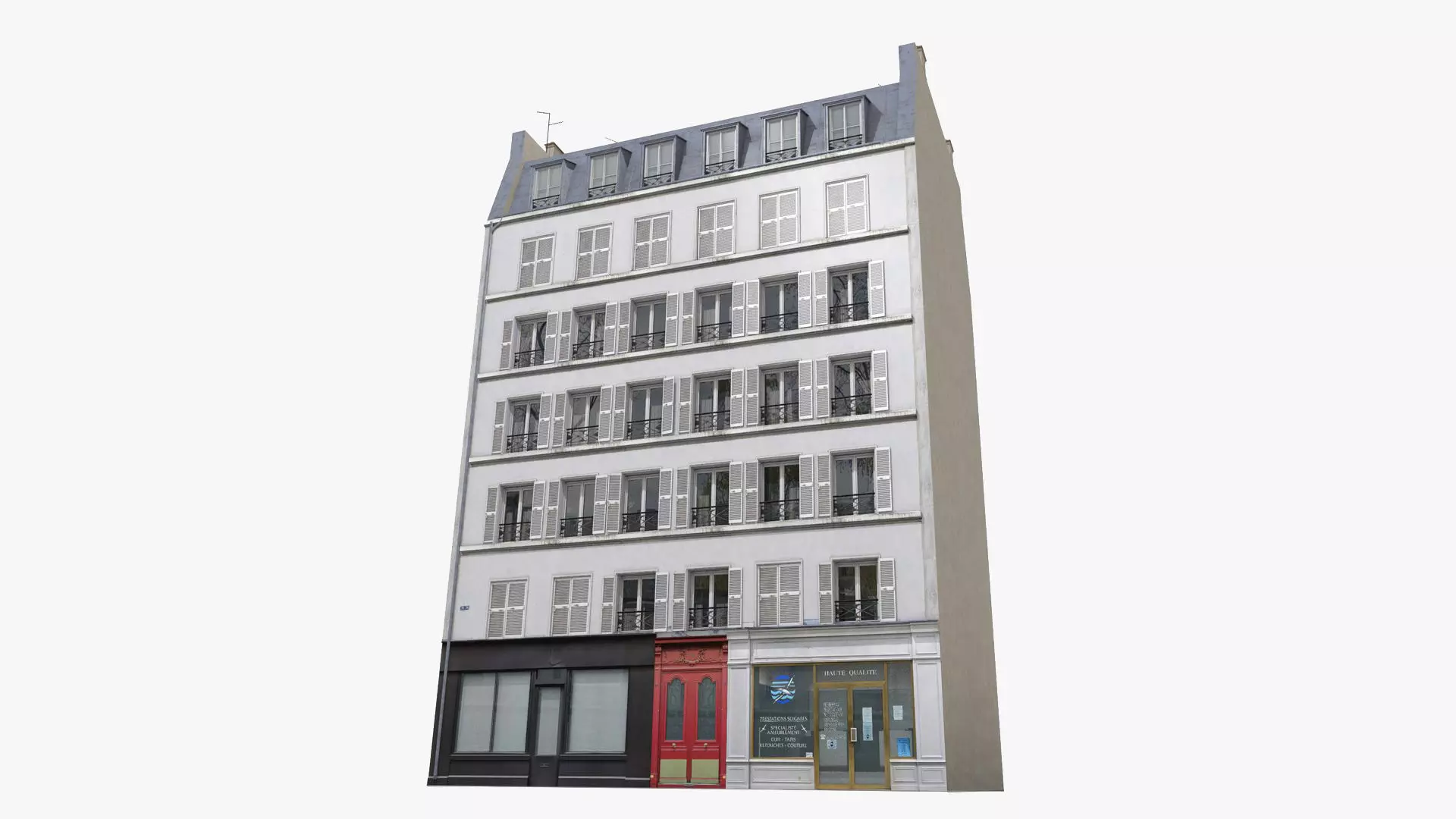 Old Paris House 005 Low-poly 3D model_0