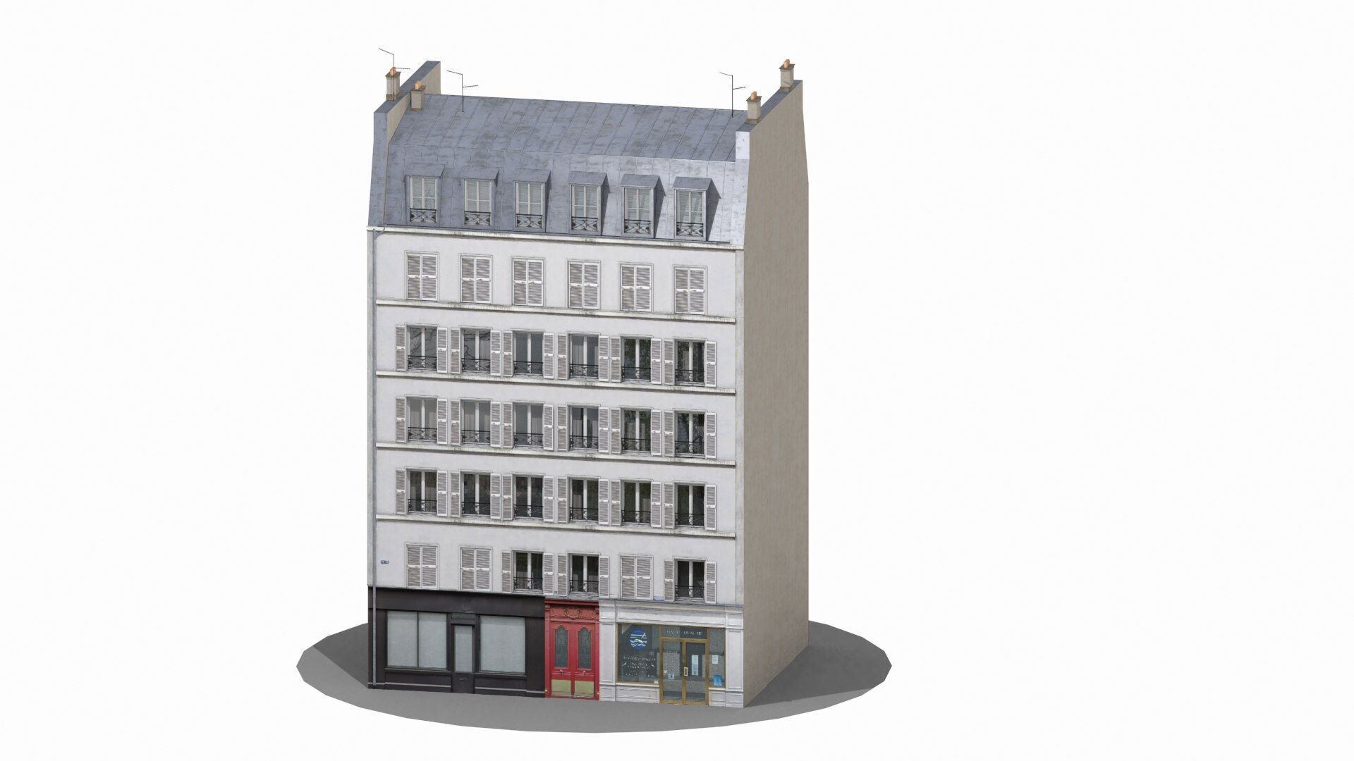 Old Paris House 005 Low-poly 3D model_9