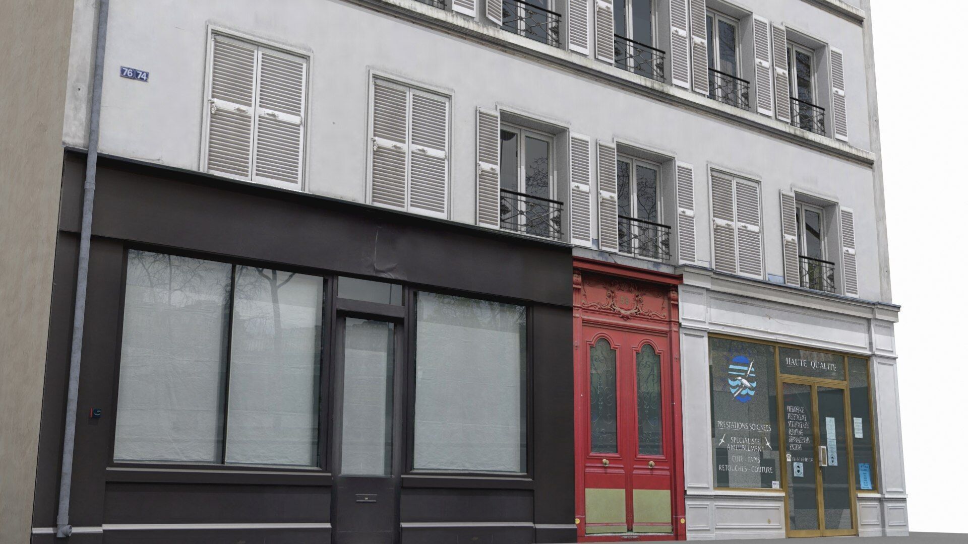 Old Paris House 005 Low-poly 3D model_4