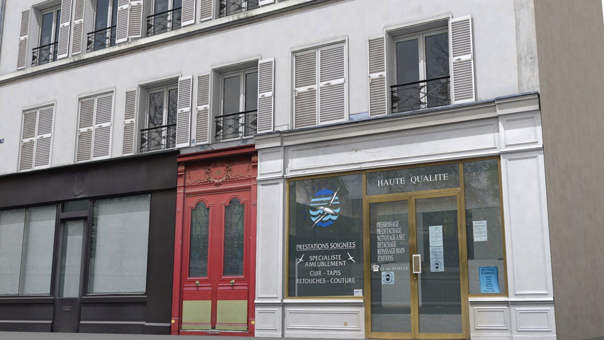 Old Paris House 005 Low-poly 3D model_1