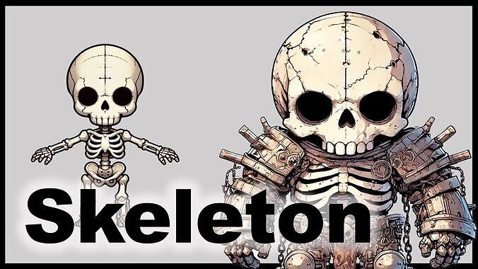 Skeleton Character Pack Low-poly 3D model