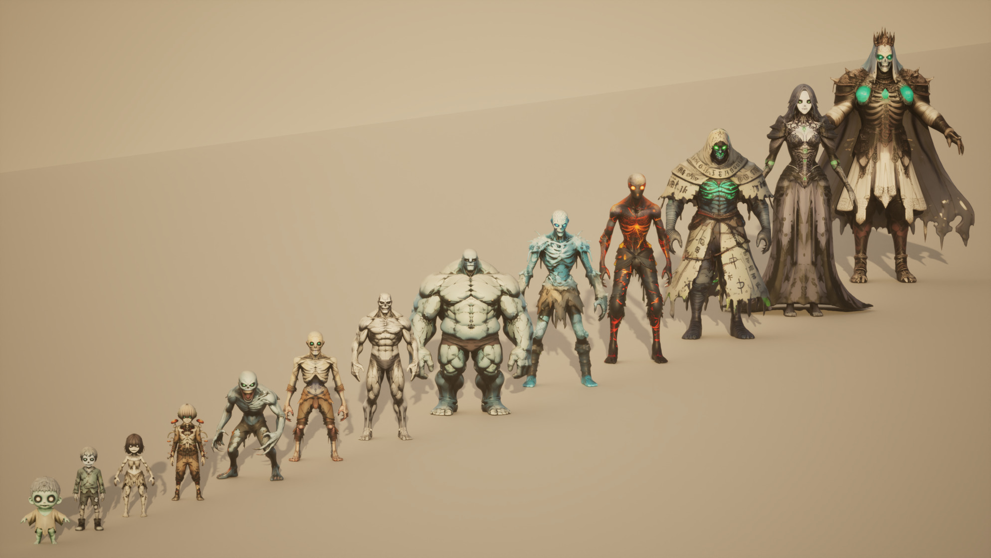 Ghoul Character Pack Low-poly 3D model_16